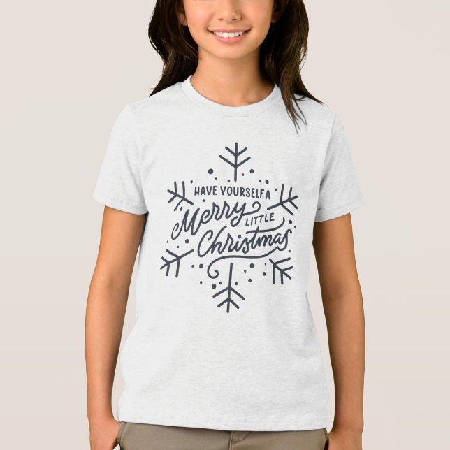 Ha en trevlig liten jul - snöflingan t shirt (Framsida)