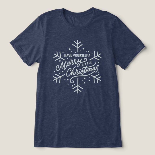 Ha en trevlig liten jul - snöflingan t shirt (Design Framsida)