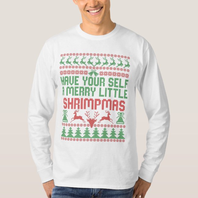 Ha en trevlig liten shrimpmas-jul t shirt (Framsida)