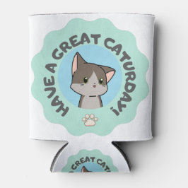 Ha en underbar caturday! Cartoonish Blue Grönt cat