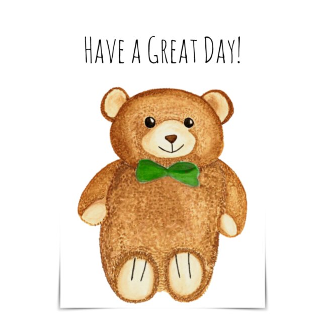 "Ha en Underbar dag!" Bear Hug Card Kort (Skapare uppladdad)