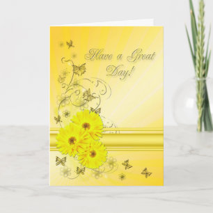 Ha en underbar dag, med gula blommor kort
