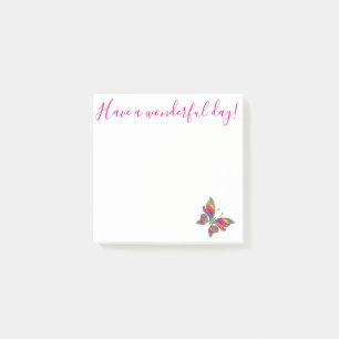 Ha en underbar dag, Rainbow Butterfly enkel Post-it Block
