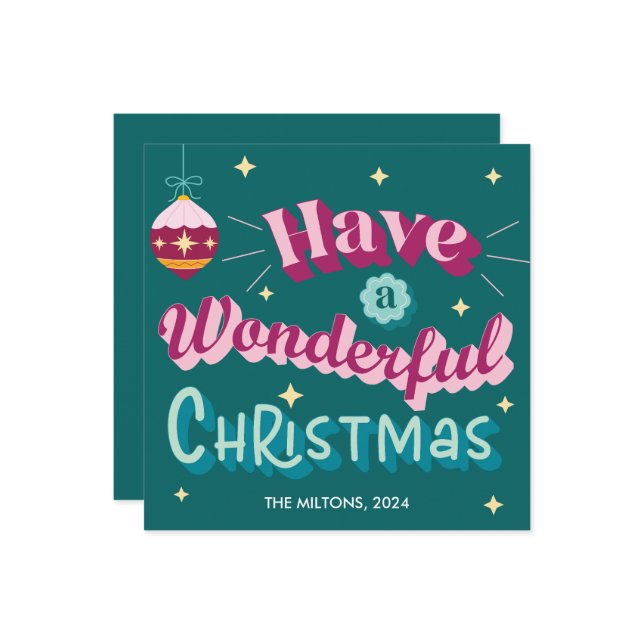 Ha en underbar julklapp i Retro Julkort (Fram/Back In Situ)