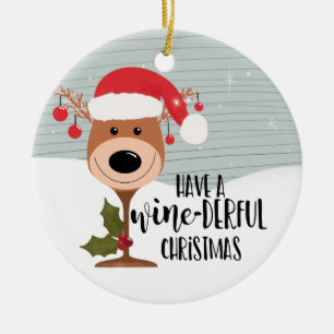 ha en underbar jultomte vin underbart rolig vin julgransprydnad keramik
