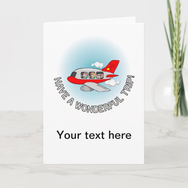 Ha en underbar resa! Flygplan med passagerare Helgkort (Framsida)
