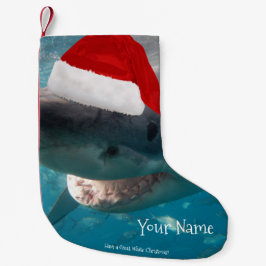 Ha en Underbar vit julhaj Santa Hat Funny Liten Julstrumpa