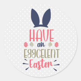 Ha en uppriktig Påsk Modern Bunny Eggs Runt Klistermärke