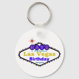 Ha en uppsåtlig Las Vegas Birthday Keychain Nyckelring