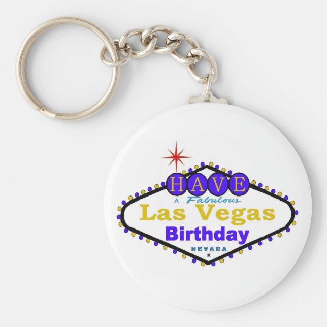 Ha en uppsåtlig Las Vegas Birthday Keychain Nyckelring (Framsidan)