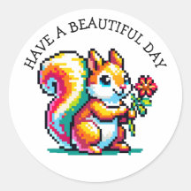 Ha en vacker dag | Pixel Art Squirrel
