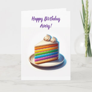 Ha en vacker födelsedag Rainbow Cake Kort