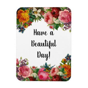 Ha en vacker Vintage Blommigt Gift Magnet