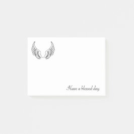 Ha en välsignad dag med svarta vingar post-it block