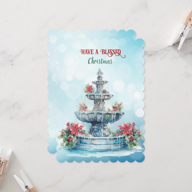 Ha en välsignad jul Fontän Poinsettias (Fram/Back In Situ)