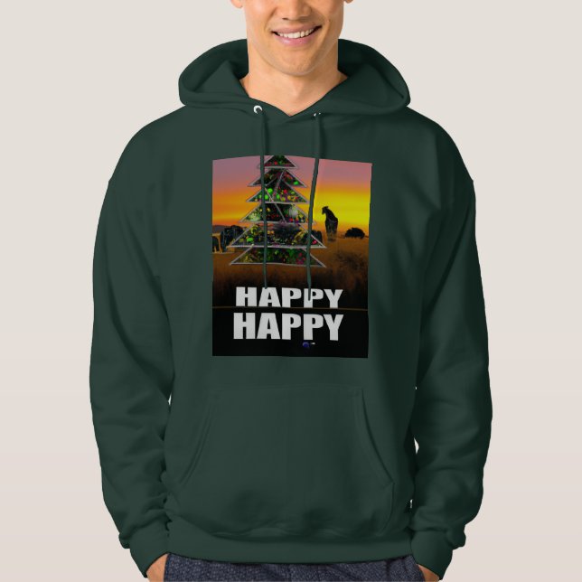 Ha en välsignad julsäsong i Lycklig Hoodie (Framsida)