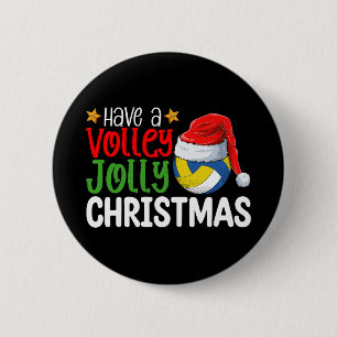 Ha en Volley Glad Jul Volleyboll Helgdag Knapp