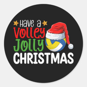 Ha en Volley Jolly-Helgdag i julfotboll Runt Klistermärke