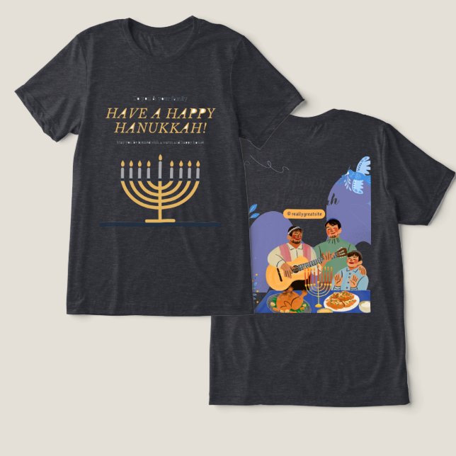 Ha en Wish Hanukkah T-Shirt (Design fram och bak)