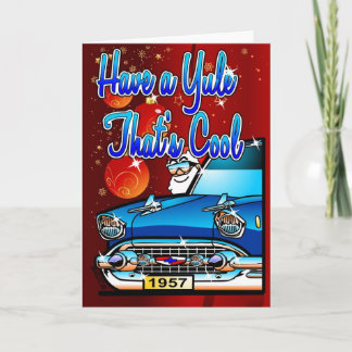 Ha en Yule som är coolan - 57 Chev tecknadjulafton Helgkort