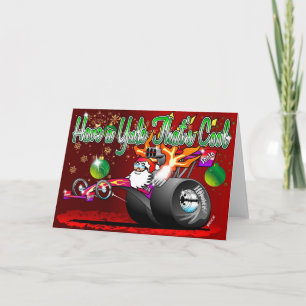 Ha en Yule, som är kall - den Dragster Santa Helgkort