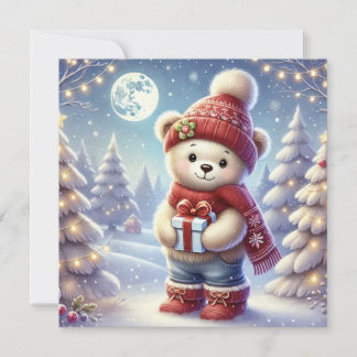 HA ETT BEARY CHRISTMAS-hälsningskort Julkort