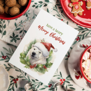 Ha ett Beary God jul Polar Bear-lustigt Julkort