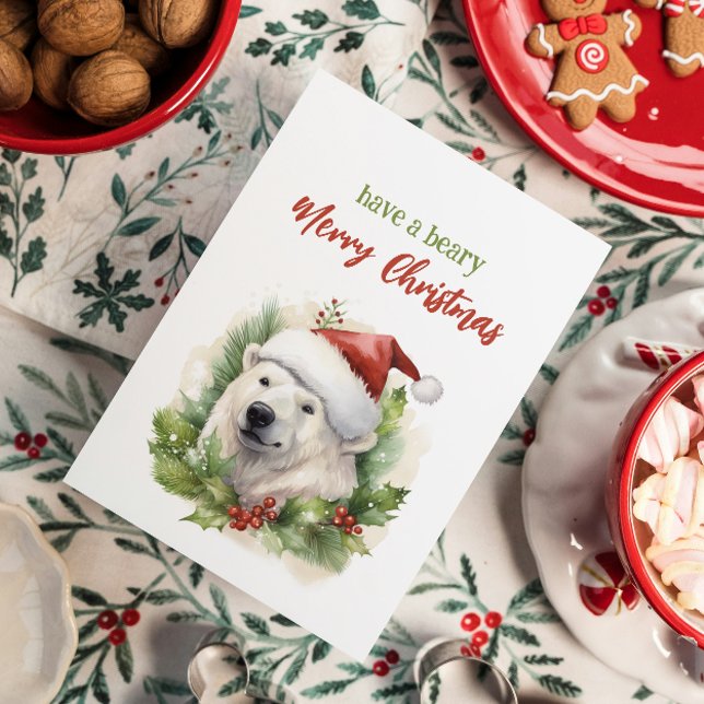 Ha ett Beary God jul Polar Bear-lustigt Julkort (Skapare uppladdad)
