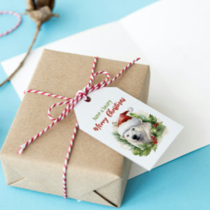 Ha ett Beary God jul Polar Bear-lustigt Presentetikett