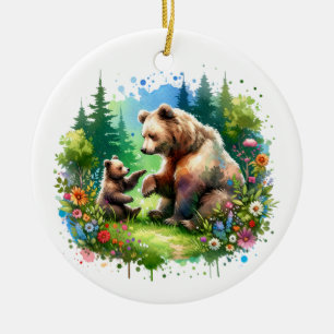 Ha ett björn-y-God jul Julgransprydnad Keramik
