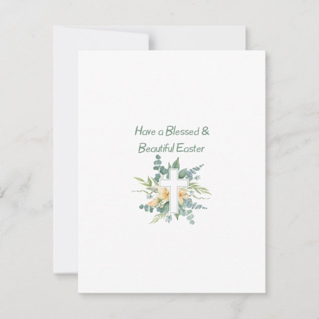 Ha ett Blå och vackert Påsk på en Julkort (Framsida)