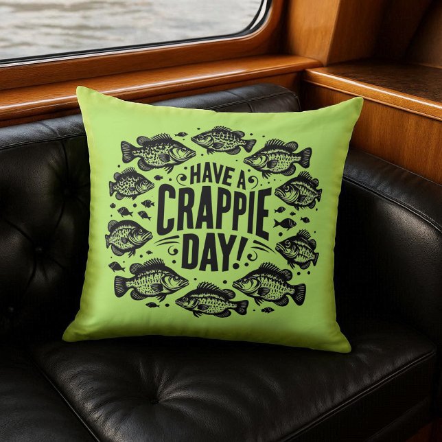 Ha ett Crappie Day-fiske Kudde (Funny Have a Crappie Day Throw Pillow Cover Photo)