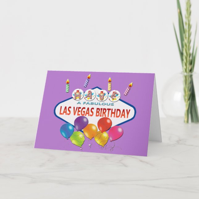 HA ETT FABULÖST LAS VEGAS BIRTHDAY-KORT KORT (Framsida)