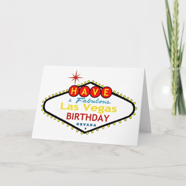 HA ett Fabulöst Las Vegas BIRTHDAY-kort Kort (Framsida)