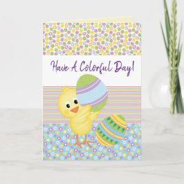 Ha ett färgat kort för hälsning på en dag