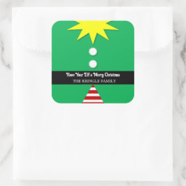 Ha ett God jul-presentkort eller -kuvert till Elf Fyrkantigt Klistermärke