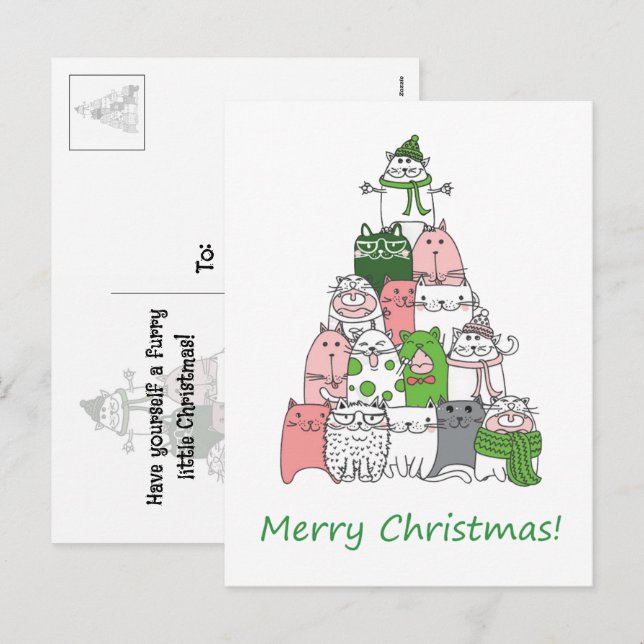 Ha ett Hårig, lilla jul! Helg Vykort (Fram/baksida)