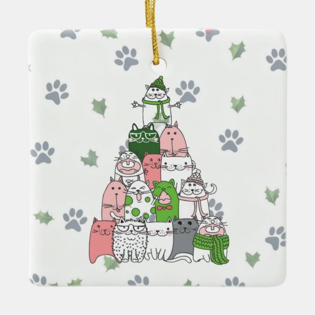 Ha ett Hårig, lilla jul! Julgransprydnad Keramik (Framsida)