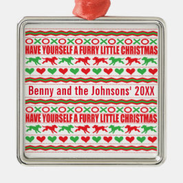 Ha ett Hårig lilla julen Hundar Julgransprydnad Metall