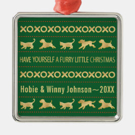 Ha ett Hårig lilla julklappar Hundar Julgransprydnad Metall