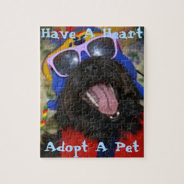 Ha ett hjärta. Anta ett sällskapsdjur. Pussel (Vertikal)