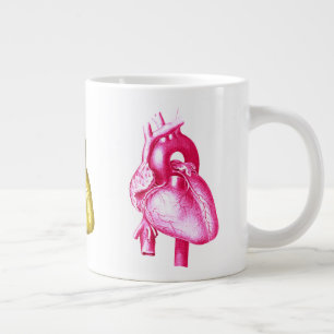 Ha ett hjärta: Färgkardiologi Anatomipop Art Jumbo Mugg