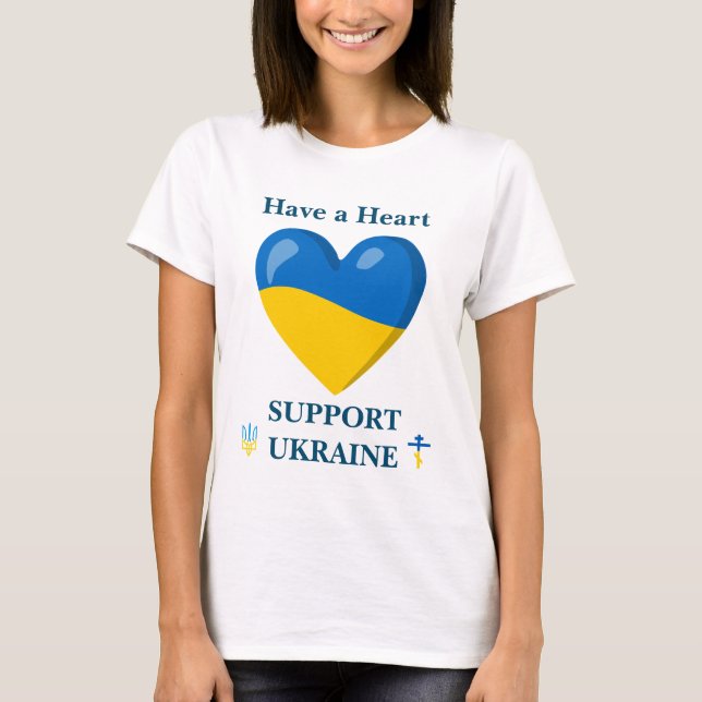 Ha ett hjärta - stödja Ukraina T Shirt (Framsida)