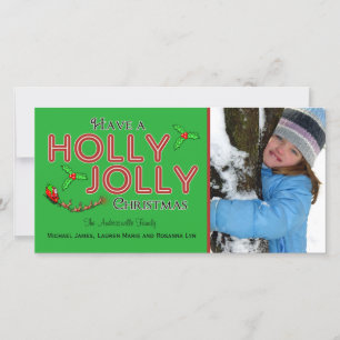 Ha ett Holly Jolly Julafton-Anpassningsbar-plattfo Julkort