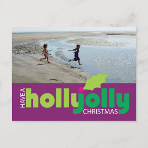 Ha ett holly Jolly-julfoto-vykort Helg Vykort
