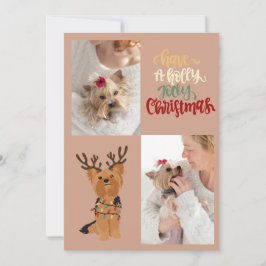 Ha ett Holly Jolly-julkort för Hund Julkort
