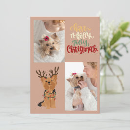 Ha ett Holly Jolly-julkort för Hund Julkort