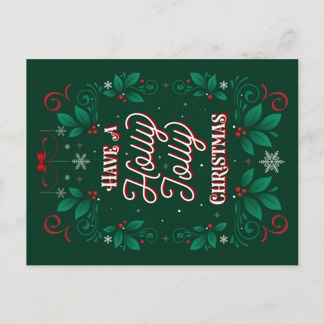 Ha ett Holly Jolly-julkort Helg Vykort (Framsida)