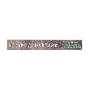 Ha ett Holly Jolly-julträ Etikettband