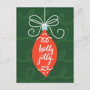 Ha ett Holly Jolly-vykort för julstämning Helg Vykort